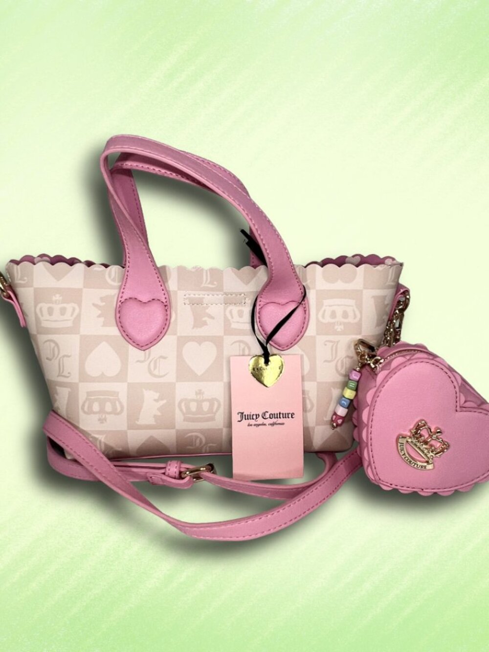 NWT Juicy Couture Sweet Break Time Mini Tote Bag Sandstone Pink Charm